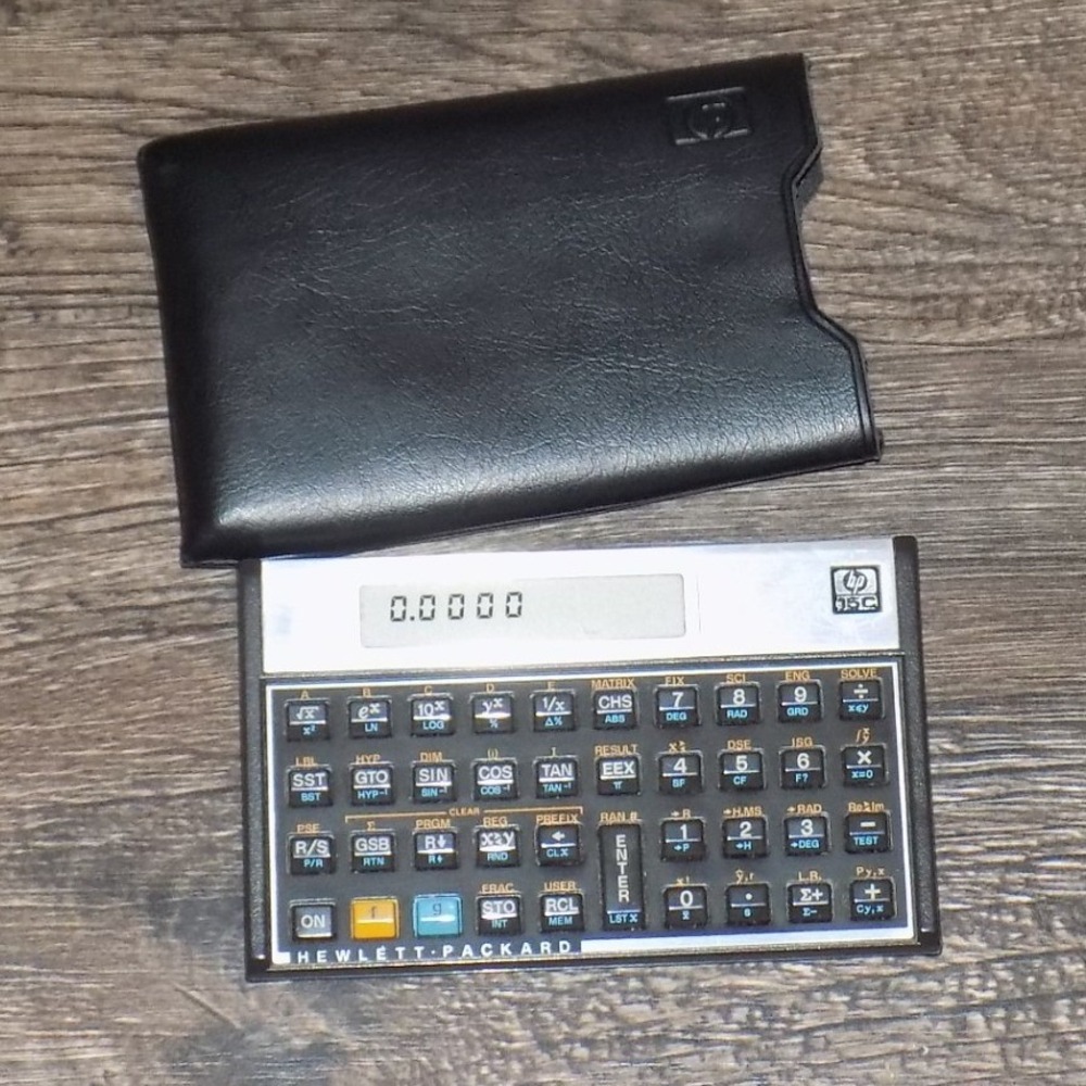 HP 15C Scientific Calculator Hewlett Packard Vintage Voyager Series Black Case